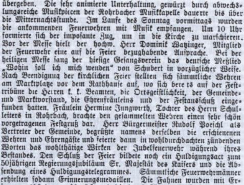 Rohrbach 2 Zeitschrift der oö. FW Jg 13 Heft 23 vom 01.08.1898 S 8