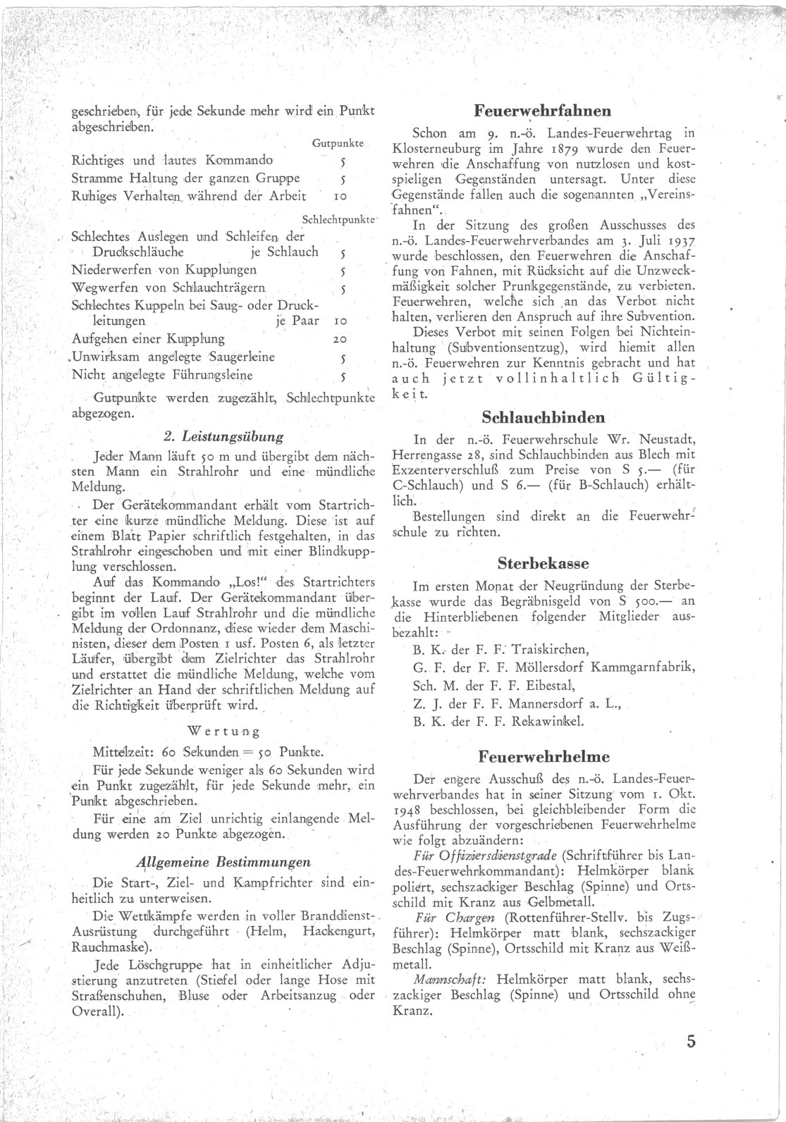 1948 10 S 5 NÖ Wettkampfbestimmungen